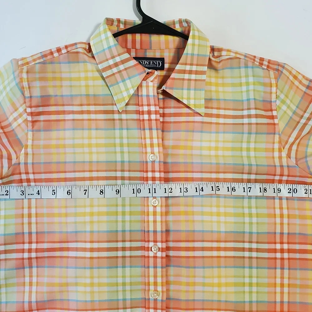 LAND'S END Long-Sleeve, Button Down Shirt Plaid Pattern Woman M (10-12) EUC - Picture 9 of 11